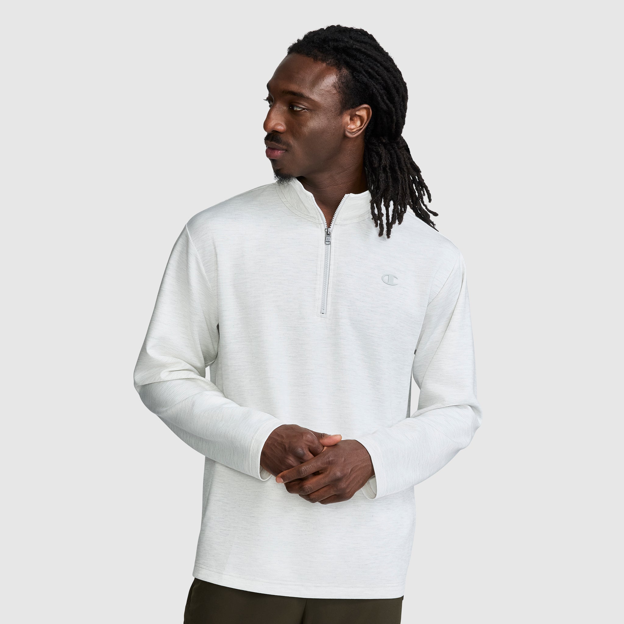 Sport Long Sleeve 1/4 Zip Mockneck, C Logo